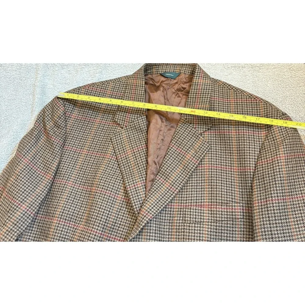 J.‎ Crew Oarsman Brown Plaid Wool Tweed Blazer Jacket 44L Made Italy Sport Coat